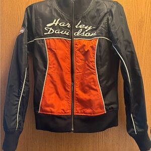 Harley-Davidson Women's Black and Orange Bomber Jacket